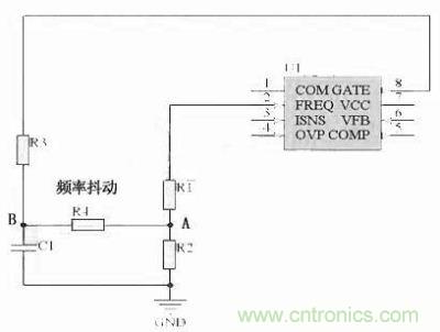 對于采用單顆鏡像電阻設(shè)定頻率，比如IR1150