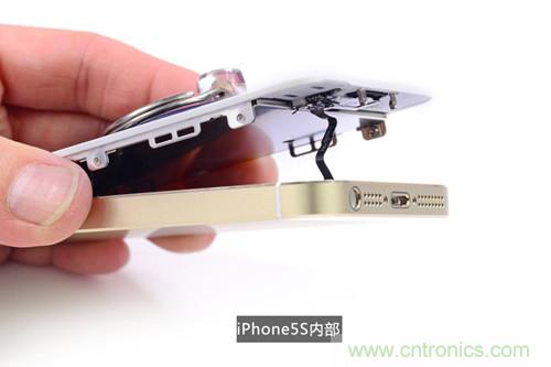 土豪金iPhone 5S拆解：內(nèi)部結(jié)構(gòu)升級，維修難度增加