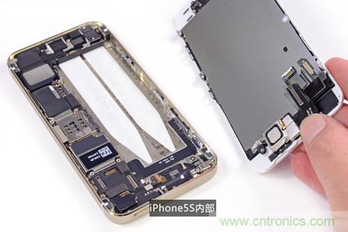 土豪金iPhone 5S拆解：內(nèi)部結(jié)構(gòu)升級，維修難度增加