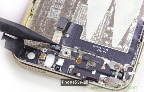 土豪金iPhone 5S拆解：內(nèi)部結(jié)構(gòu)升級，維修難度增加