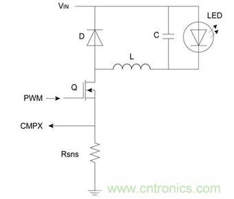 驅動單顆LED或LED燈串的降壓技術。