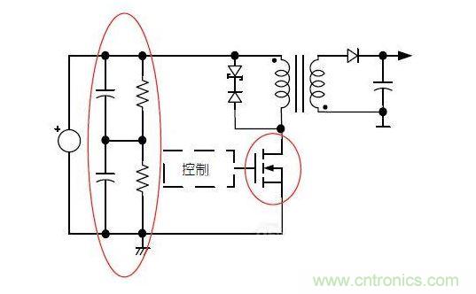 反激轉(zhuǎn)換器中的串聯(lián)大電容電路及單顆1，000VMOSFET