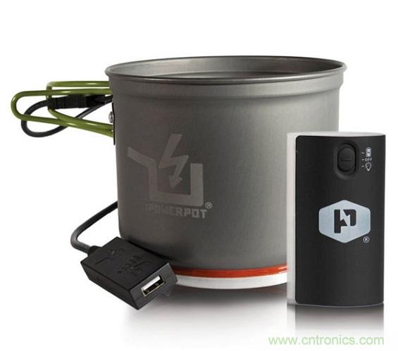 圖6：Powerpot設(shè)備利用熱源發(fā)電，使用者能一邊烹煮食物一邊為移動設(shè)備充電。