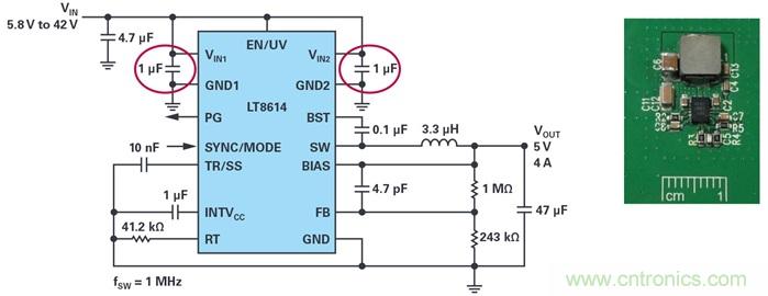 是否可以將低EMI電源安裝到擁擠的電路板上？
