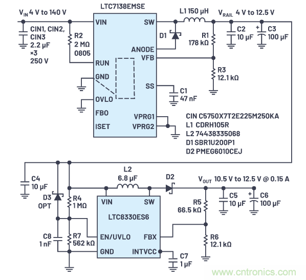 在源電壓5 V至140 V的電氣系統(tǒng)中，如何維持偏置電壓呢？