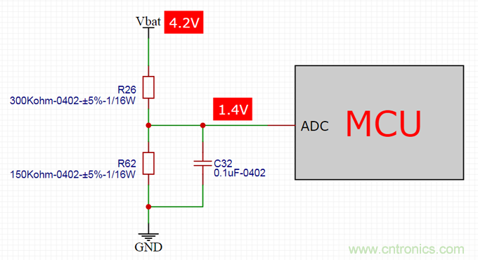 電池電壓偵測電路“踩坑”：分壓電阻的精度竟然是5%，不是1%