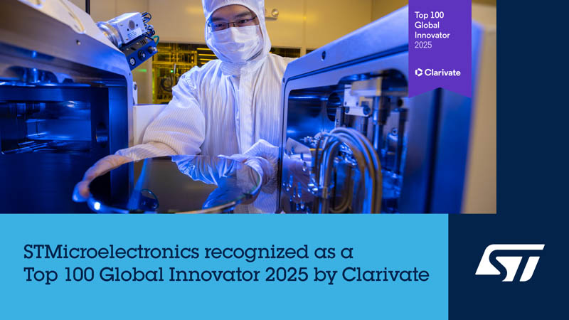 意法半導(dǎo)體被評(píng)為2025年全球百強(qiáng)創(chuàng)新機(jī)構(gòu)，已連續(xù)七年獲此殊榮